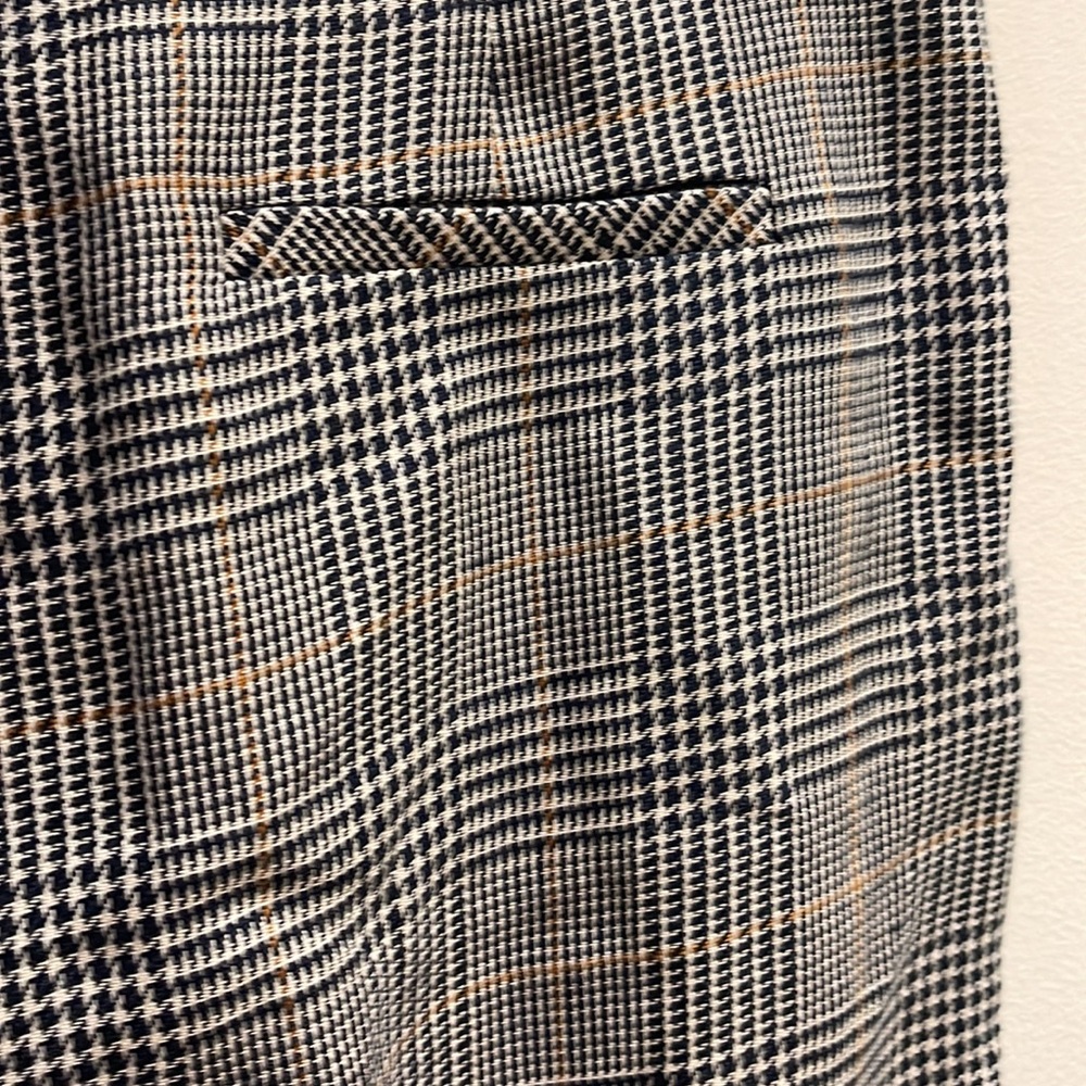Veronica Beard Gemini Pant Plaid Houndstooth Trousers Multi Navy Grey 10 $395 - Picture 9 of 12